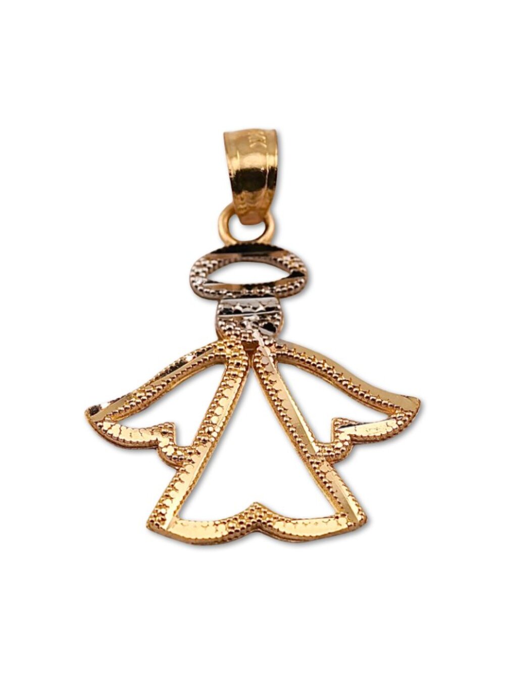 14K Gold Praying Angel Pendant | Heavenly Solid Gold Charm By Tehrani Jewelry